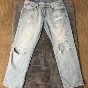 Light blue American Eagle jeans.